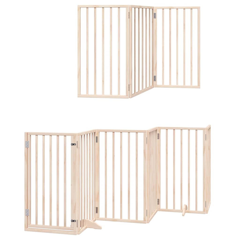 Zábrana pro psy s dvířky skládací 12 panelů 600 cm topol