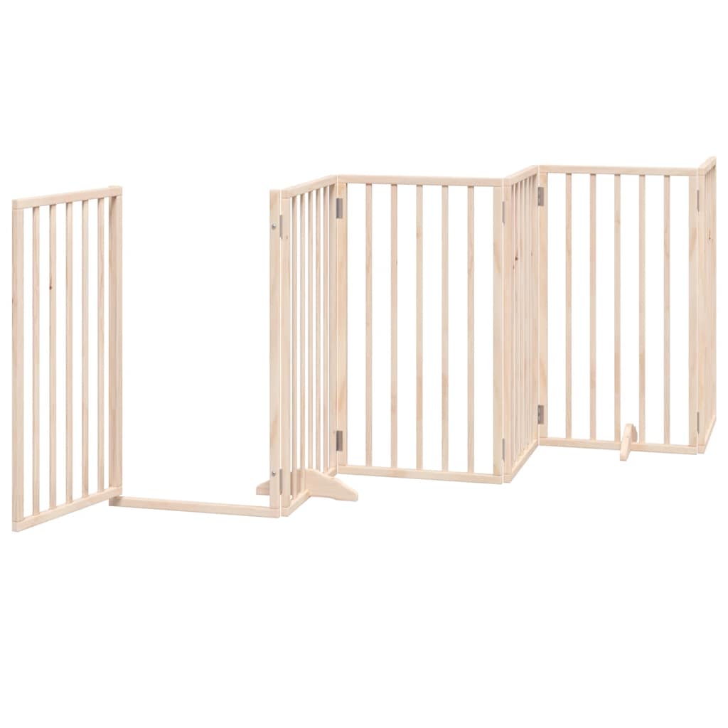 Zábrana pro psy s dvířky skládací 12 panelů 600 cm topol