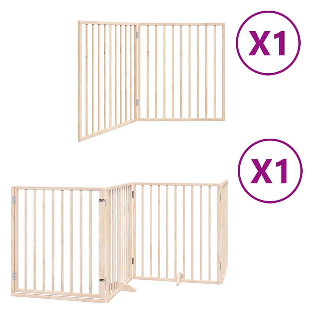 Zábrana pro psy s dvířky skládací 6 panelů 480 cm topol