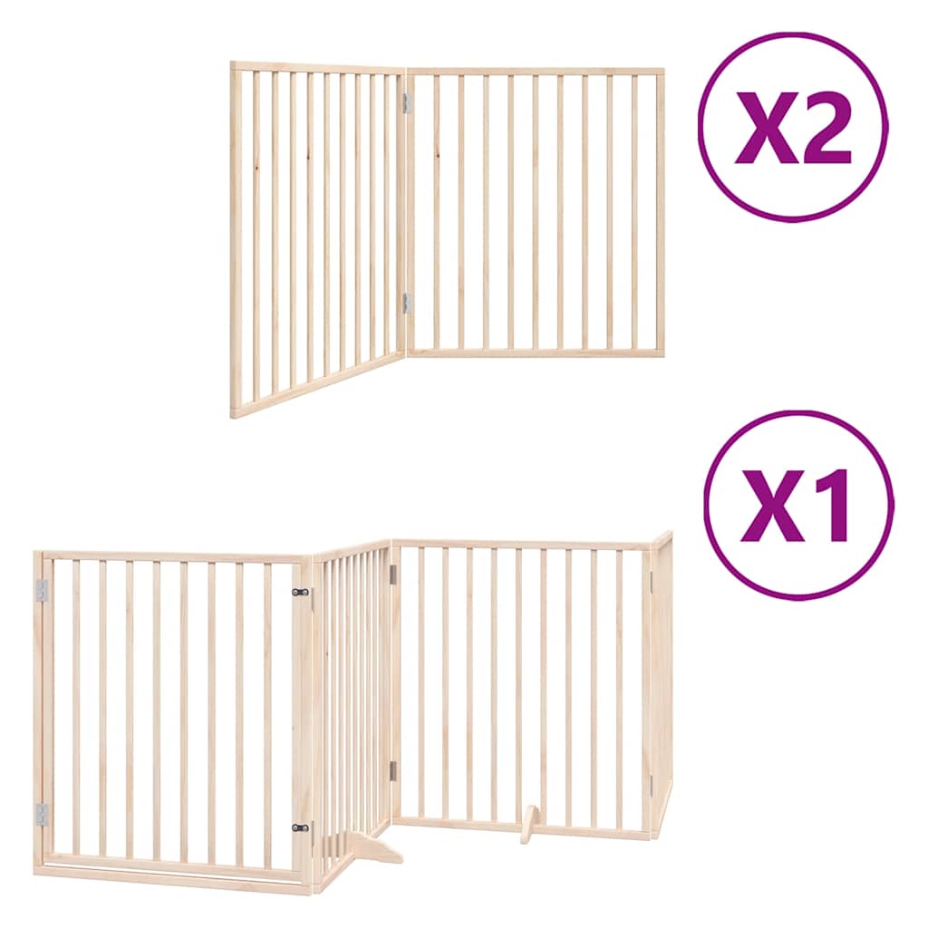 Zábrana pro psy s dvířky skládací 8 panelů 640 cm topol