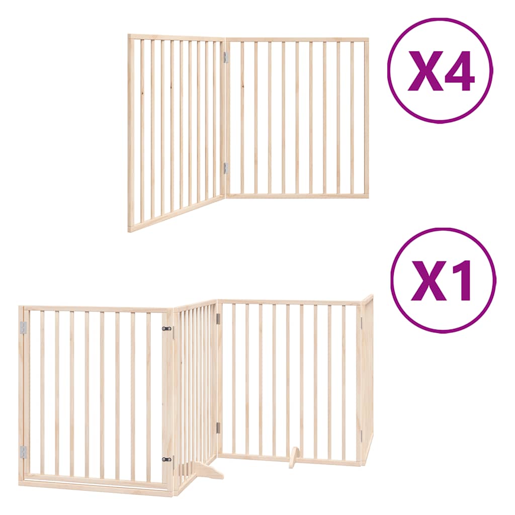 Zábrana pro psy s dvířky skládací 12 panelů 960 cm topol
