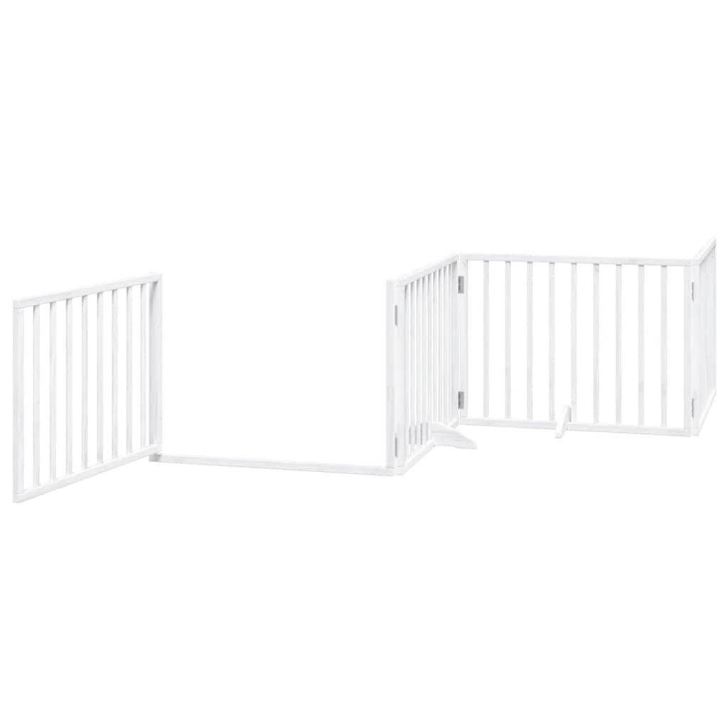 Zábrana pro psy s dvířky skládací 12 panelů bílá 960 cm topol