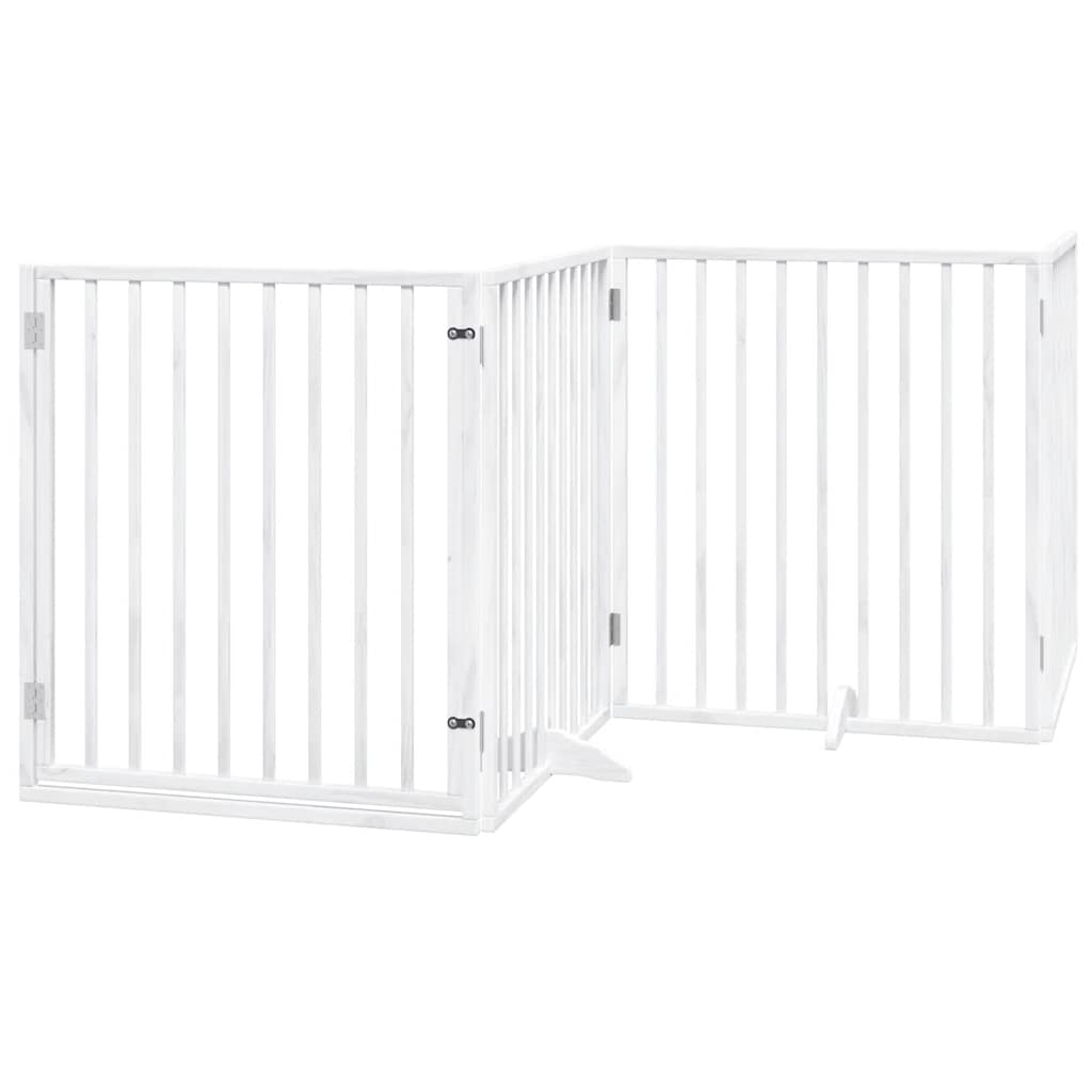 Zábrana pro psy s dvířky skládací 12 panelů bílá 960 cm topol