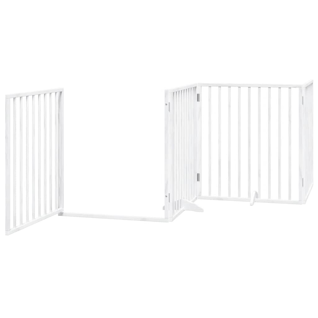 Zábrana pro psy s dvířky skládací 12 panelů bílá 960 cm topol