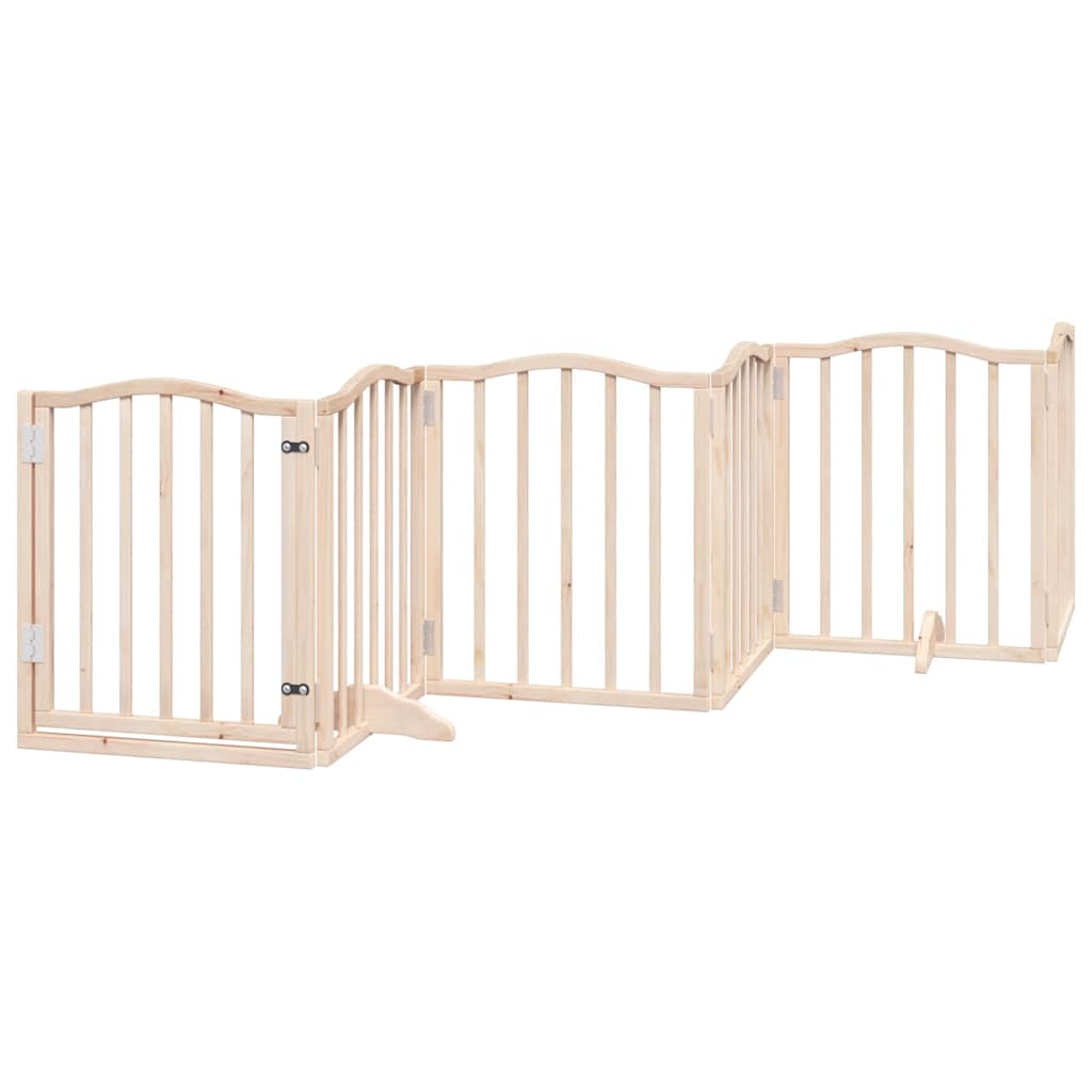 Zábrana pro psy s dvířky skládací 12 panelů 600 cm topol