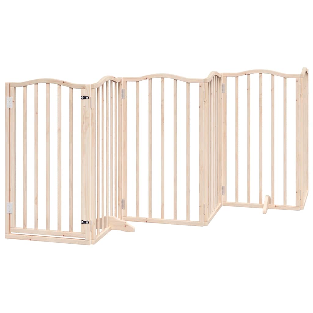 Zábrana pro psy s dvířky skládací 12 panelů 600 cm topol