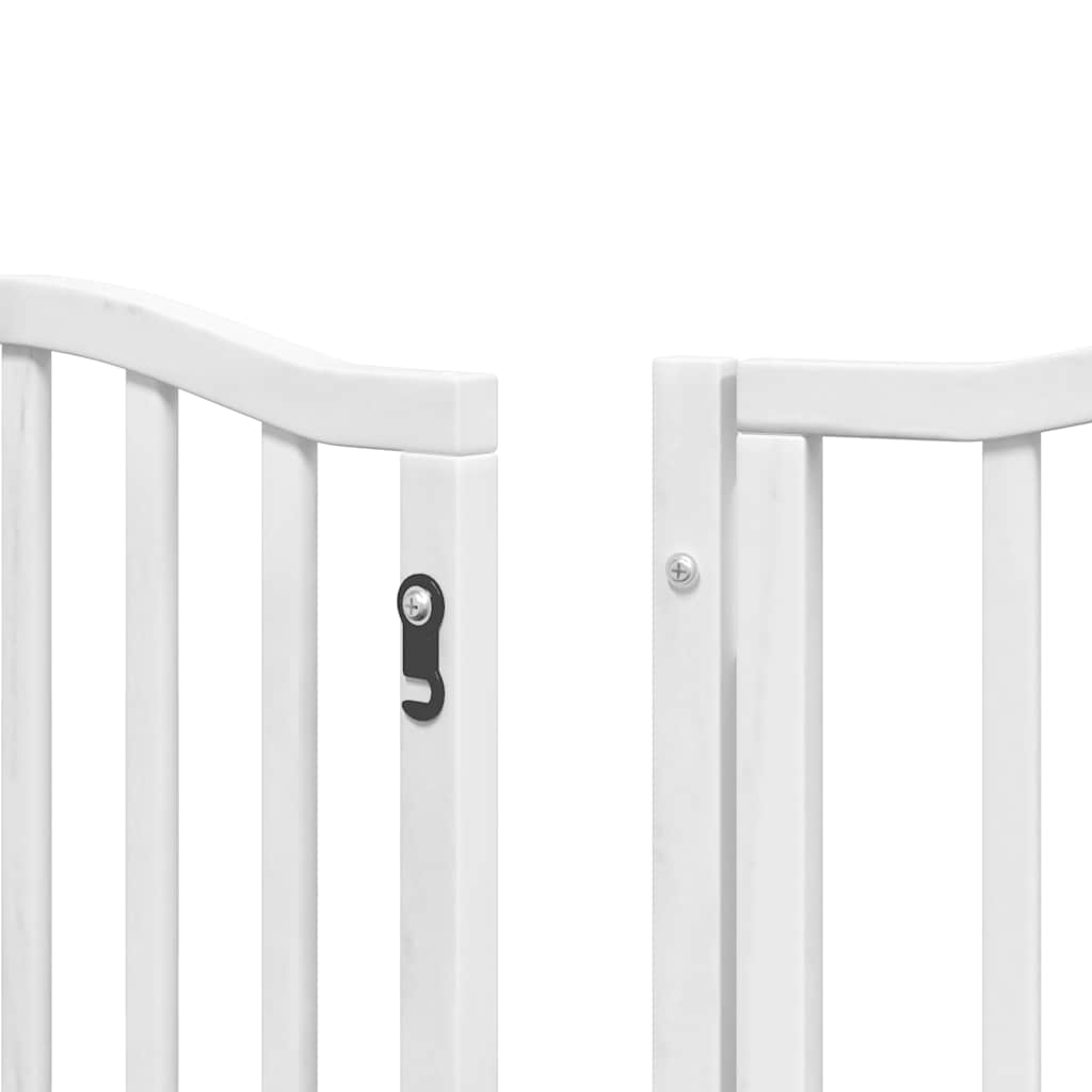 Zábrana pro psy s dvířky skládací 9 panelů bílá 450 cm topol