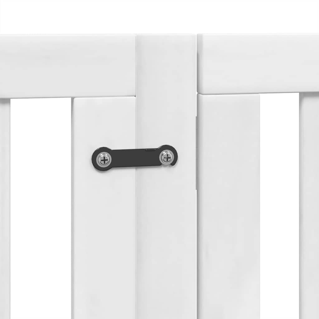Zábrana pro psy s dvířky skládací 15 panelů bílá 750 cm topol