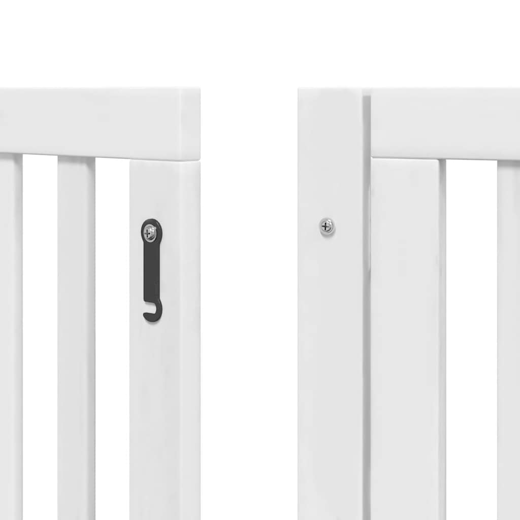Zábrana pro psy s dvířky skládací 15 panelů bílá 750 cm topol