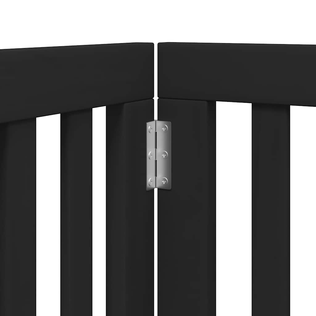 Zábrana pro psy s dvířky skládací 15 panelů černá 750 cm topol