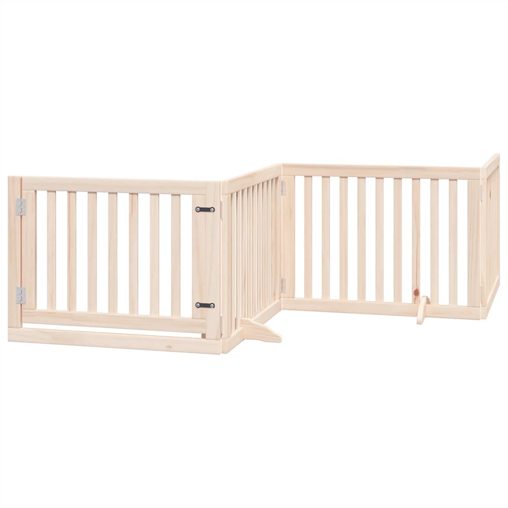 Zábrana pro psy s dvířky skládací 6 panelů 480 cm topol