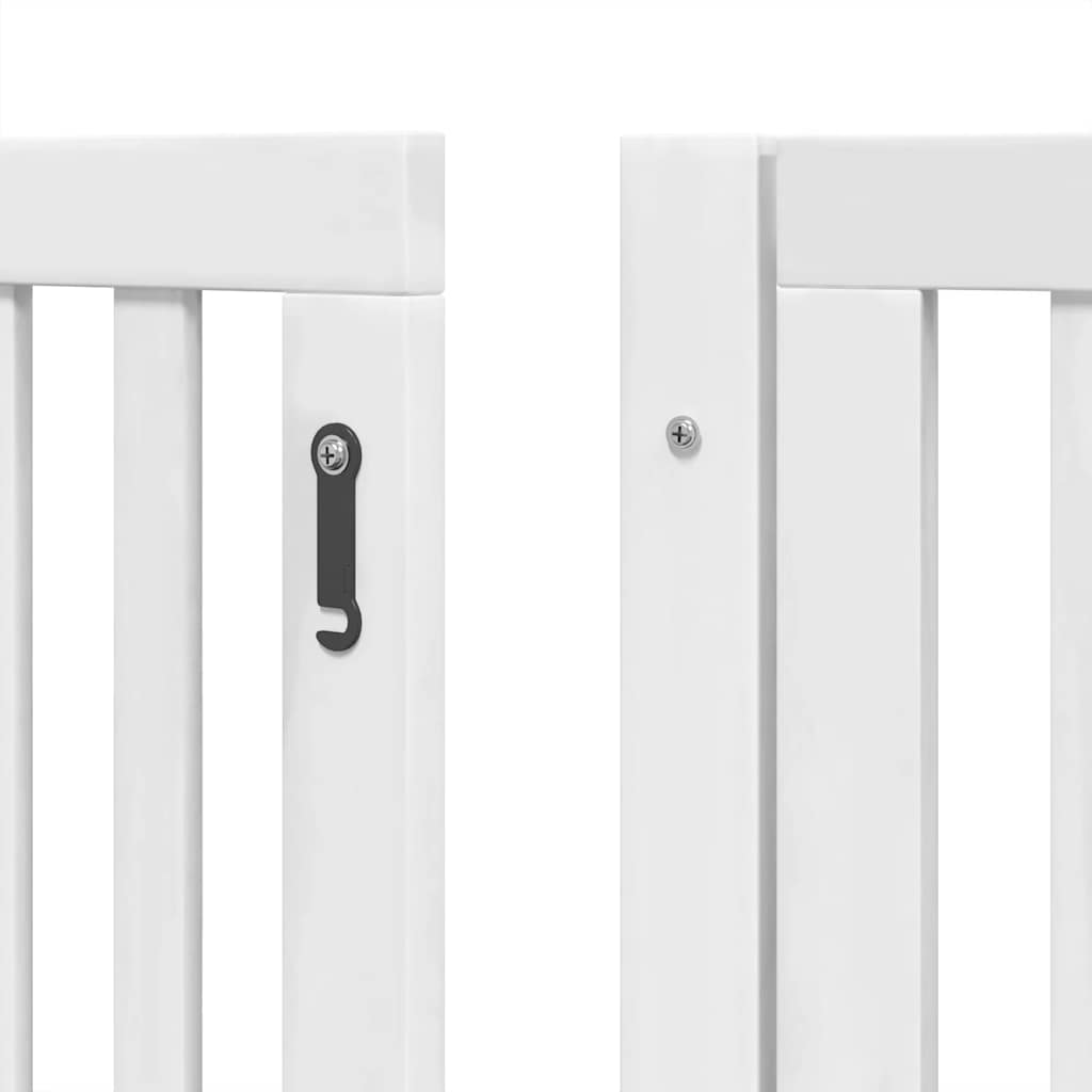 Zábrana pro psy s dvířky skládací 12 panelů bílá 960 cm topol
