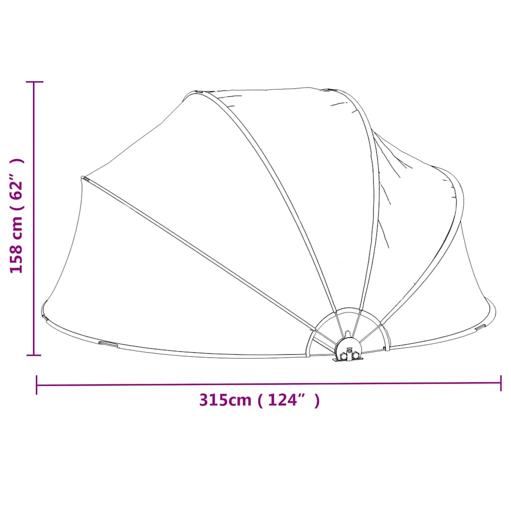 Kopule na bazén kulatá 315 x 158 cm PVC