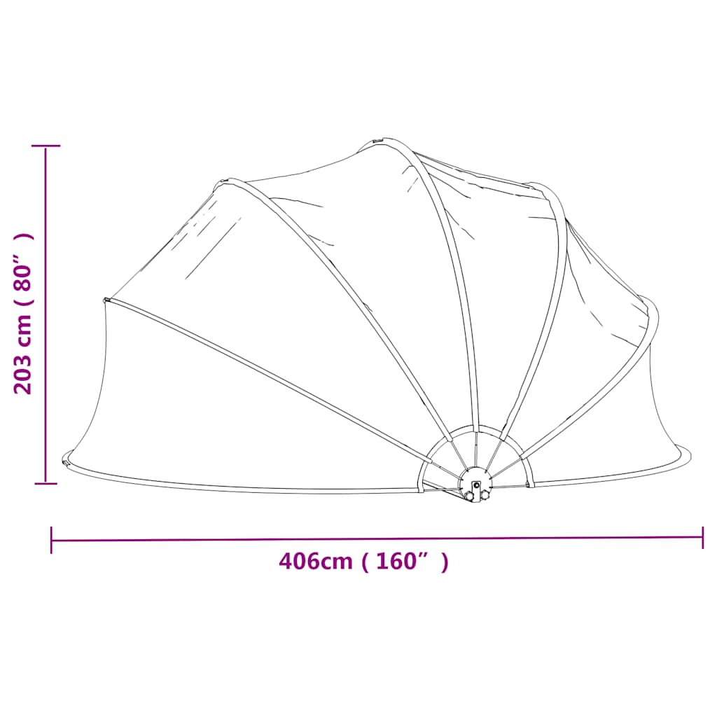 Kopule na bazén kulatá 406 x 203 cm PVC
