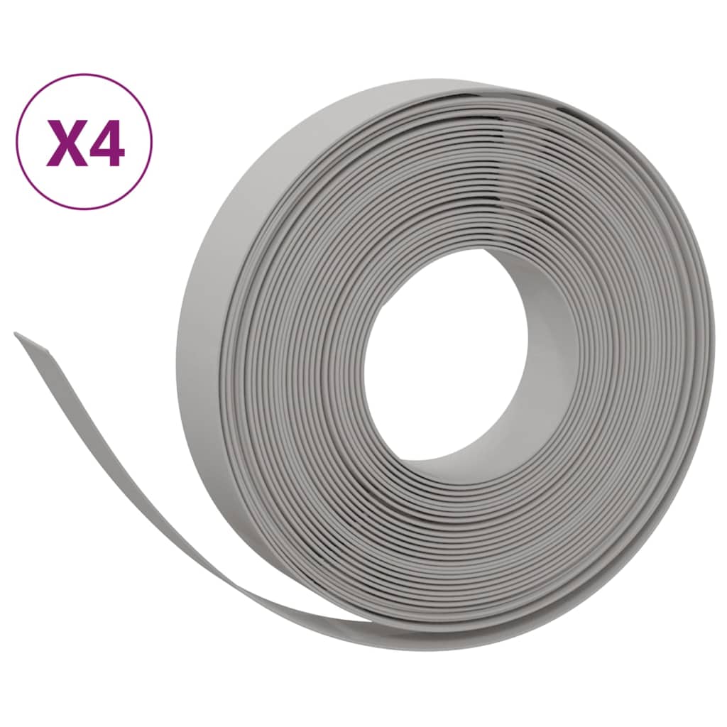 Travní lemy 4 ks šedé 10 m 10 cm polyethylen