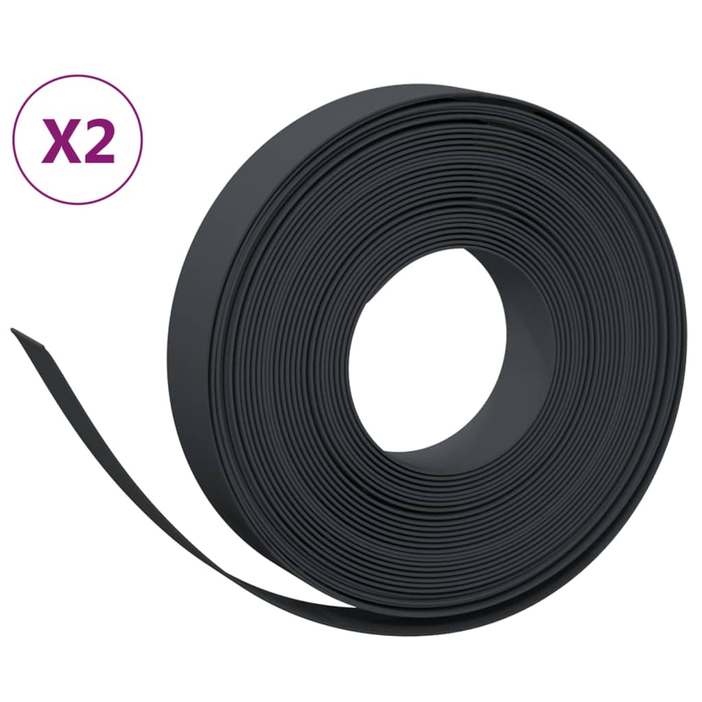 Travní lemy 2 ks černé 10 m 10 cm polyethylen