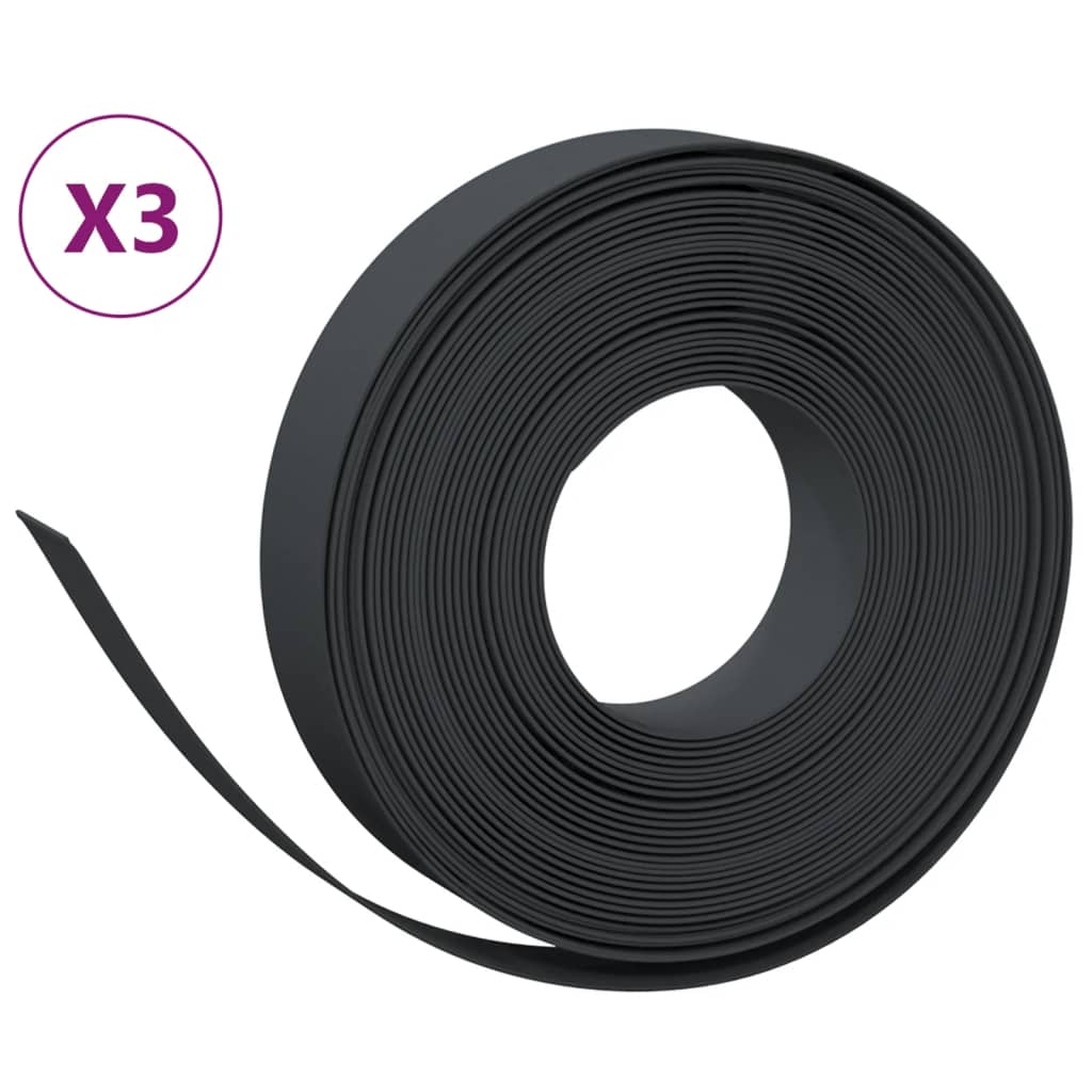 Travní lemy 3 ks černé 10 m 10 cm polyethylen