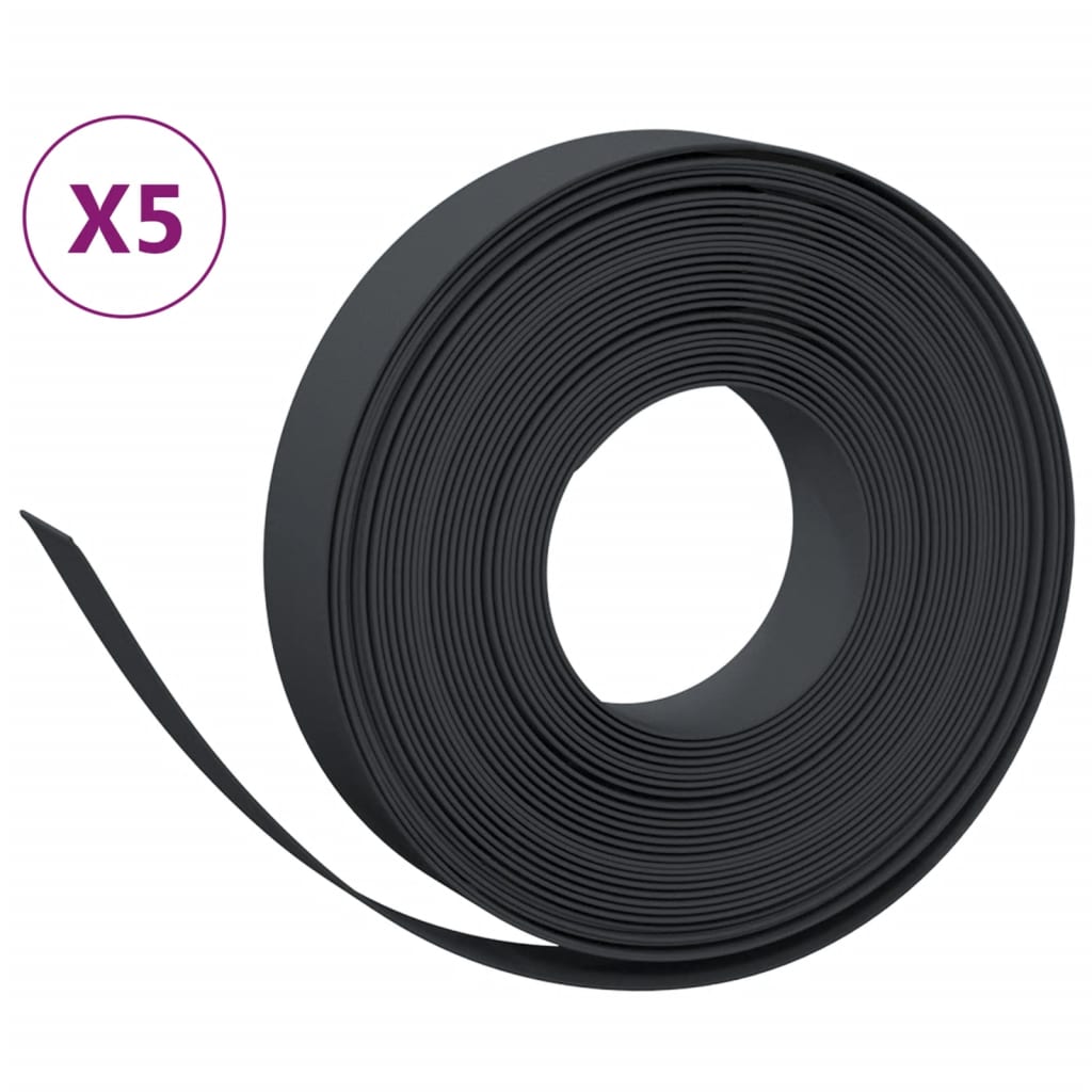 Travní lemy 5 ks černé 10 m 10 cm polyethylen
