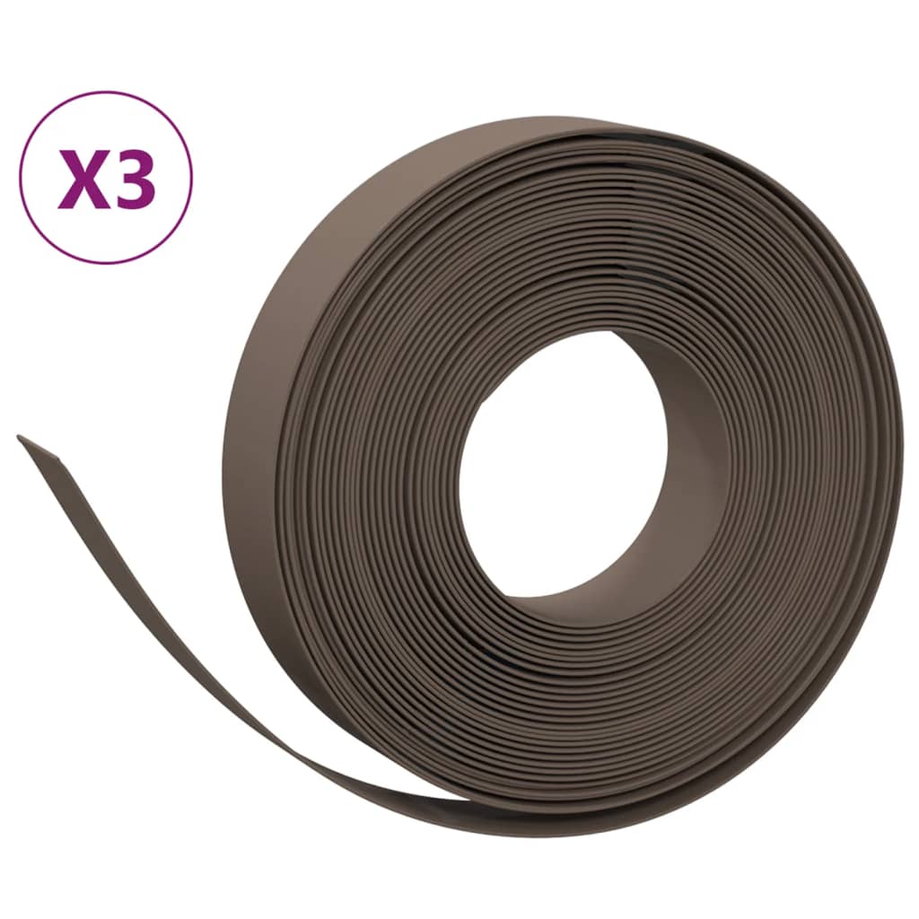 Travní lemy 3 ks hnědé 10 m 10 cm polyethylen