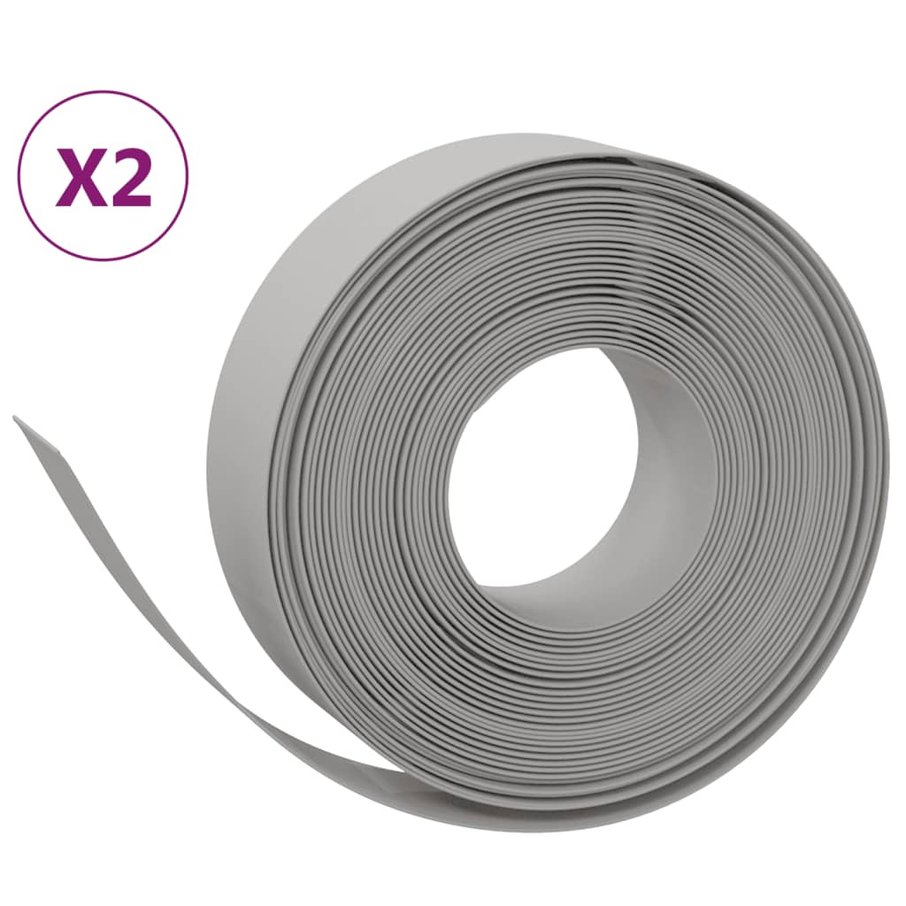 Travní lemy 2 ks šedé 10 m 15 cm polyethylen