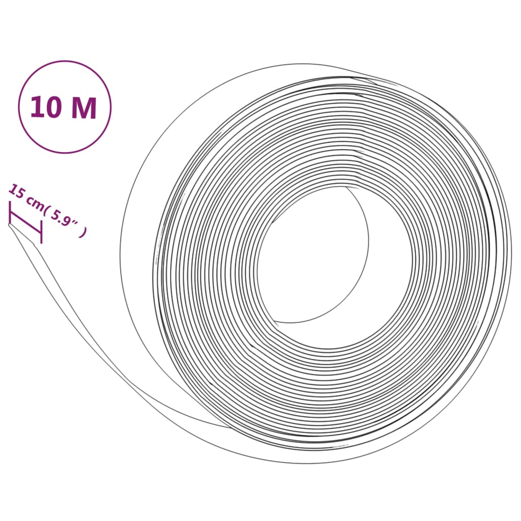 Travní lemy 5 ks šedé 10 m 15 cm polyethylen