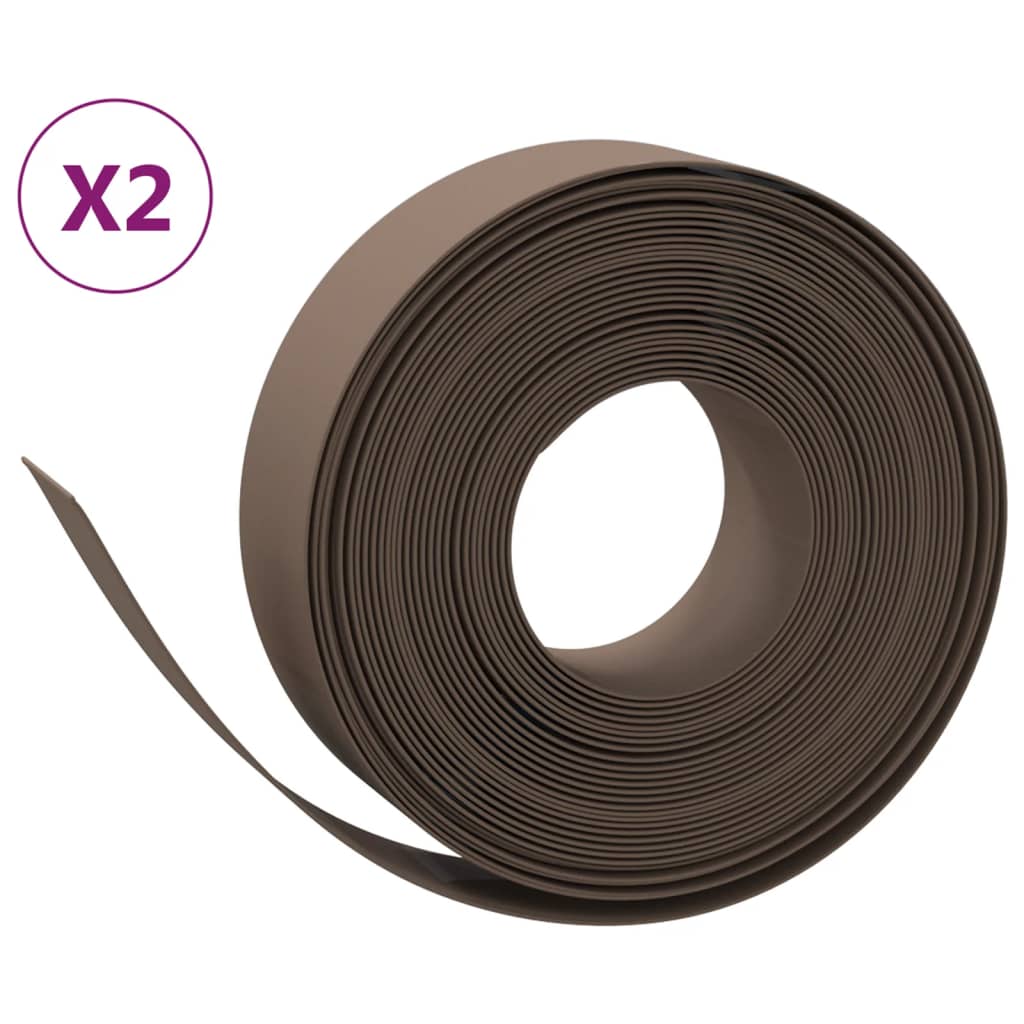 Travní lemy 2 ks hnědé 10 m 15 cm polyethylen