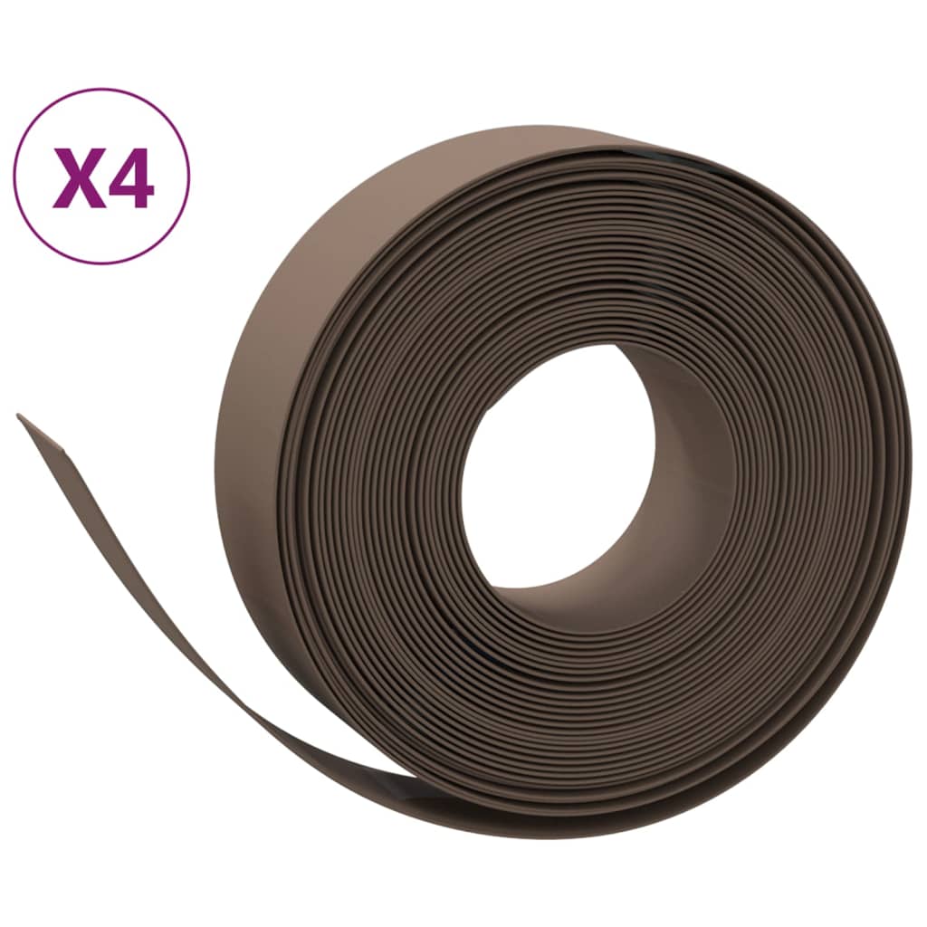 Travní lemy 4 ks hnědé 10 m 15 cm polyethylen