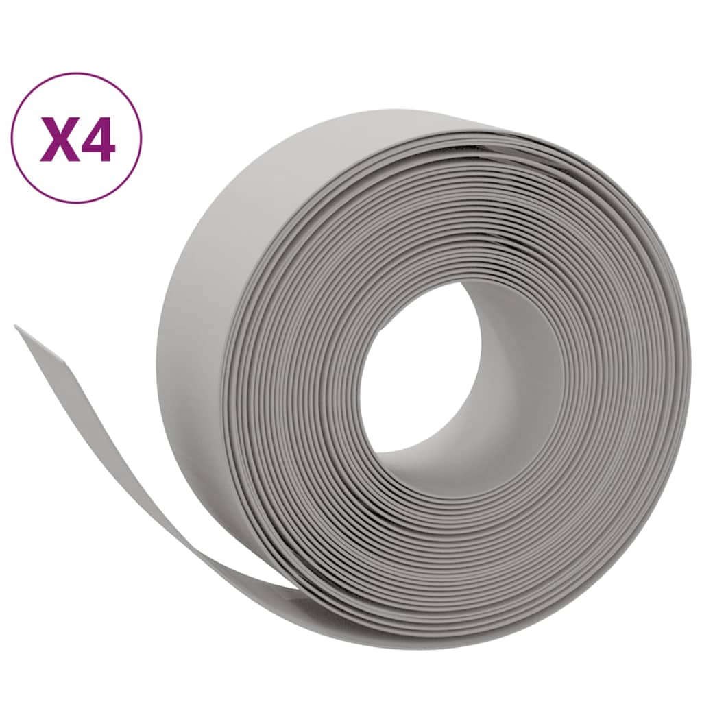 Travní lemy 4 ks šedé 10 m 20 cm polyethylen