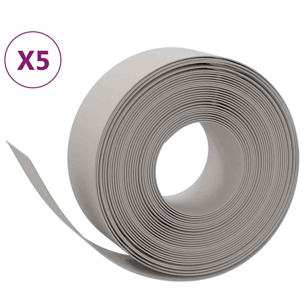Travní lemy 5 ks šedé 10 m 20 cm polyethylen