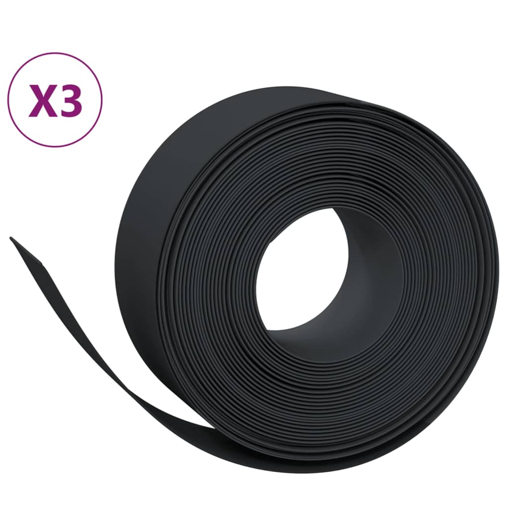 Travní lemy 3 ks černé 10 m 20 cm polyethylen