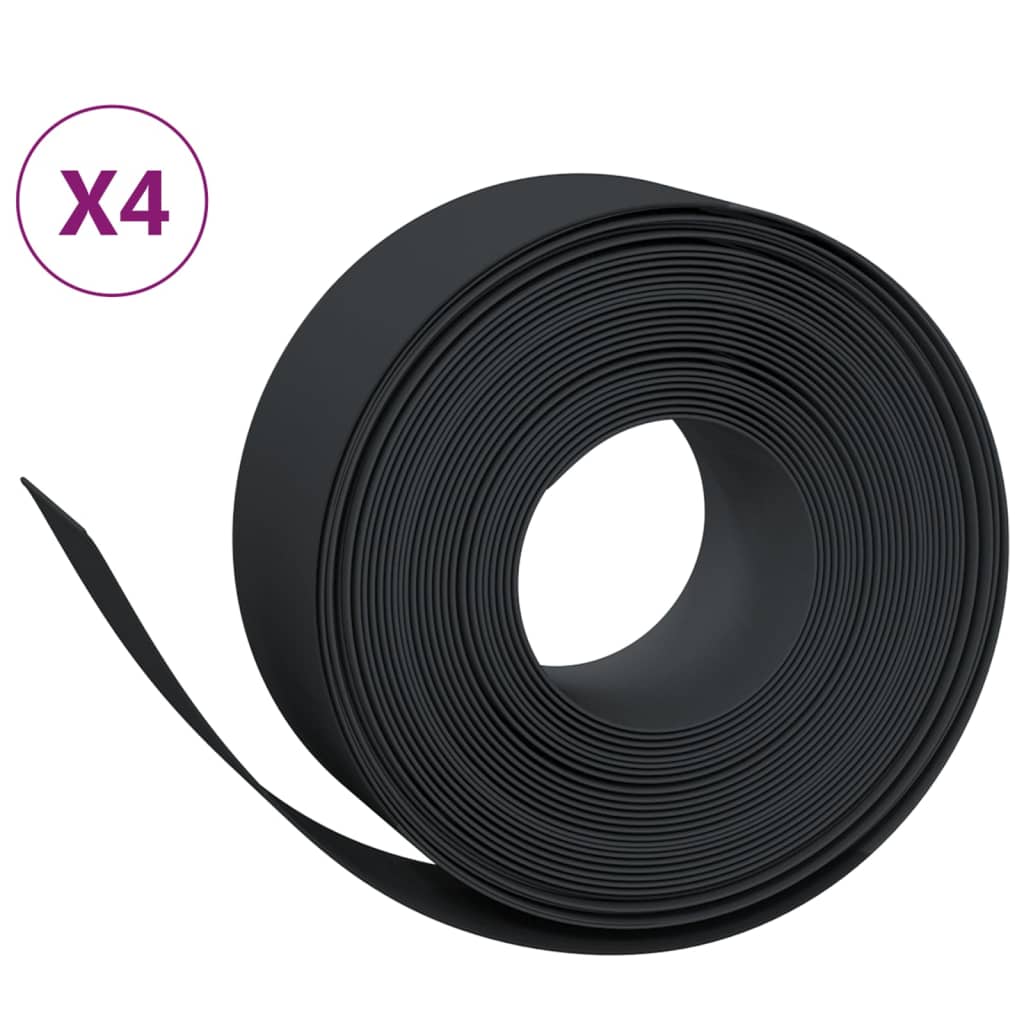 Travní lemy 4 ks černé 10 m 20 cm polyethylen