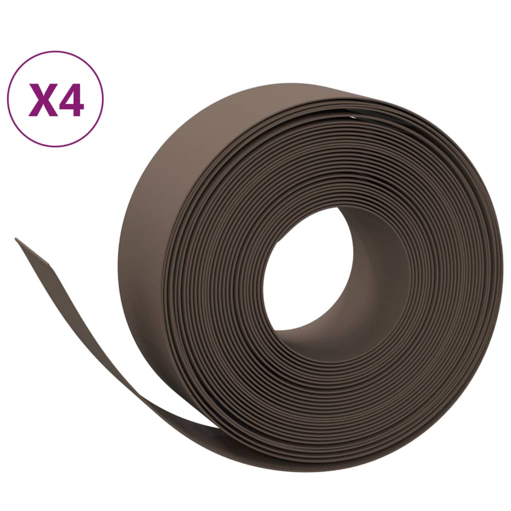 Travní lemy 4 ks hnědé 10 m 20 cm polyethylen