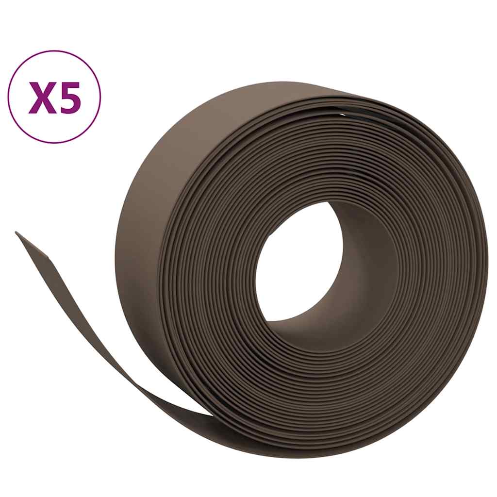Travní lemy 5 ks hnědé 10 m 20 cm polyethylen