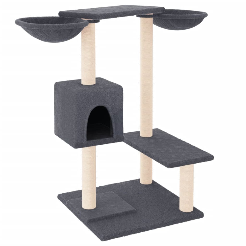 Škrabadlo pro kočky se škrabacími sloupky tmavě šedé 82 cm