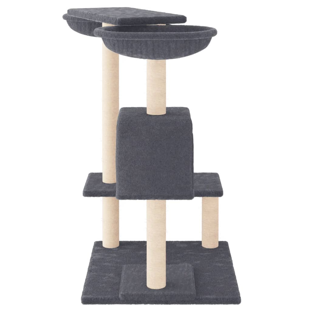 Škrabadlo pro kočky se škrabacími sloupky tmavě šedé 82 cm