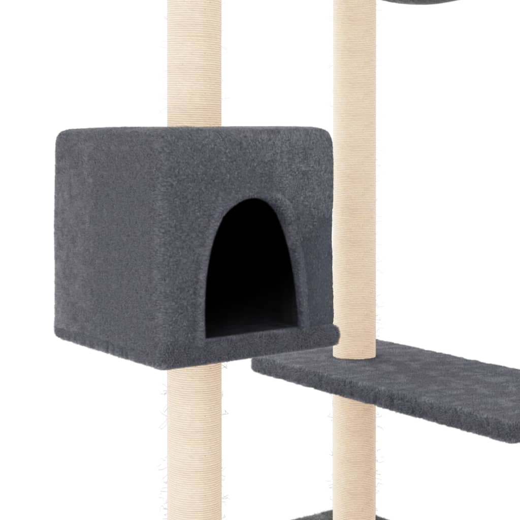 Škrabadlo pro kočky se škrabacími sloupky tmavě šedé 82 cm