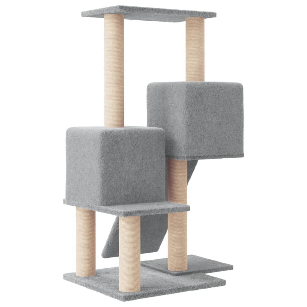 Škrabadlo pro kočky se sisalovými sloupky světle šedé 82 cm