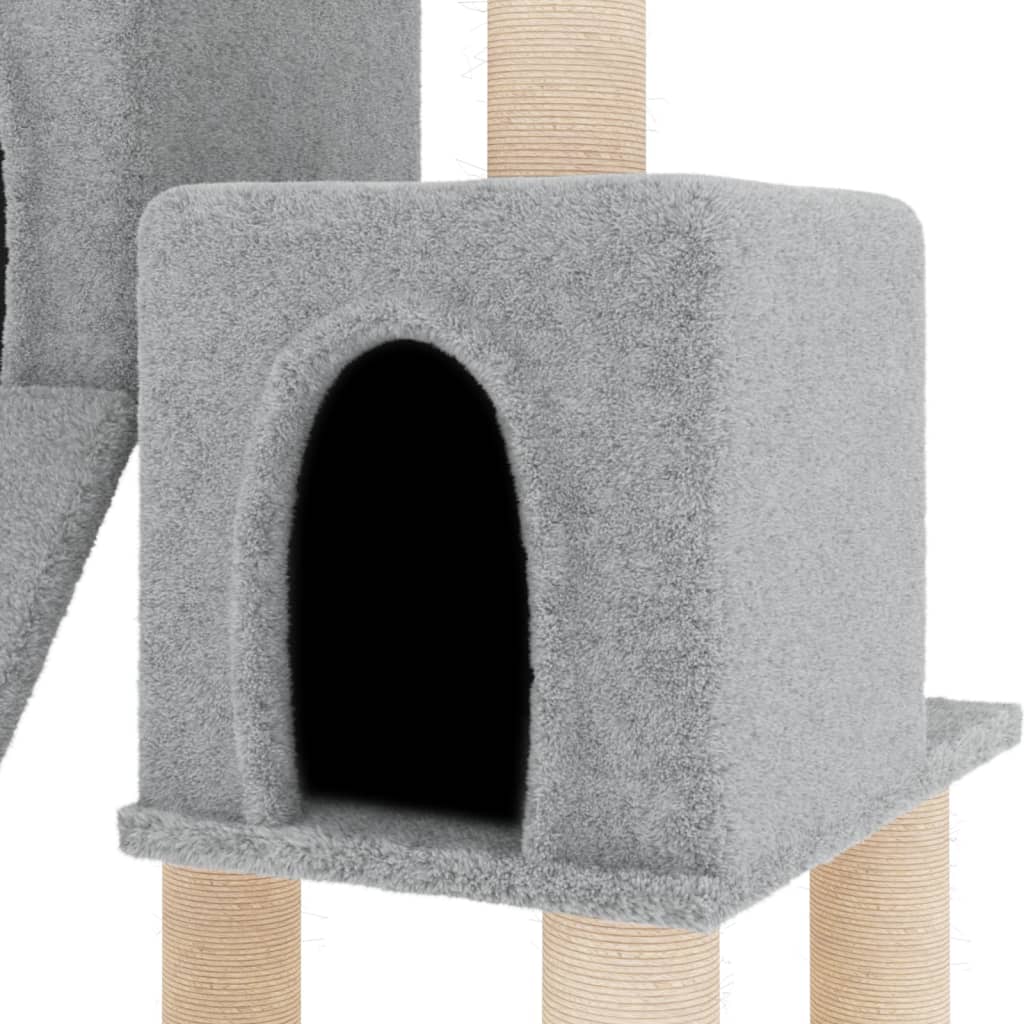 Škrabadlo pro kočky se sisalovými sloupky světle šedé 82 cm