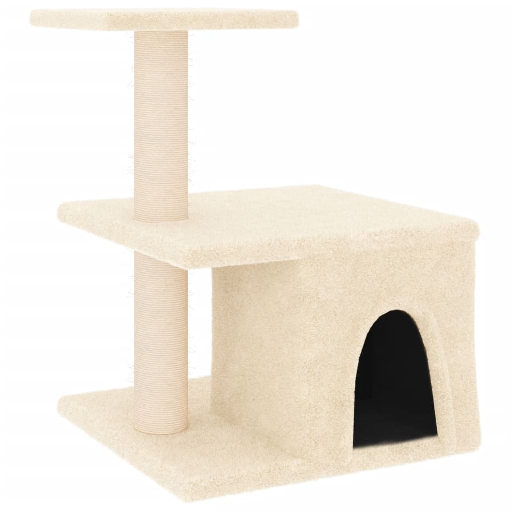 Škrabadlo pro kočky se sisalovými sloupky krémové 48 cm