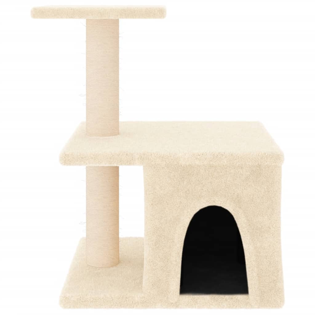 Škrabadlo pro kočky se sisalovými sloupky krémové 48 cm