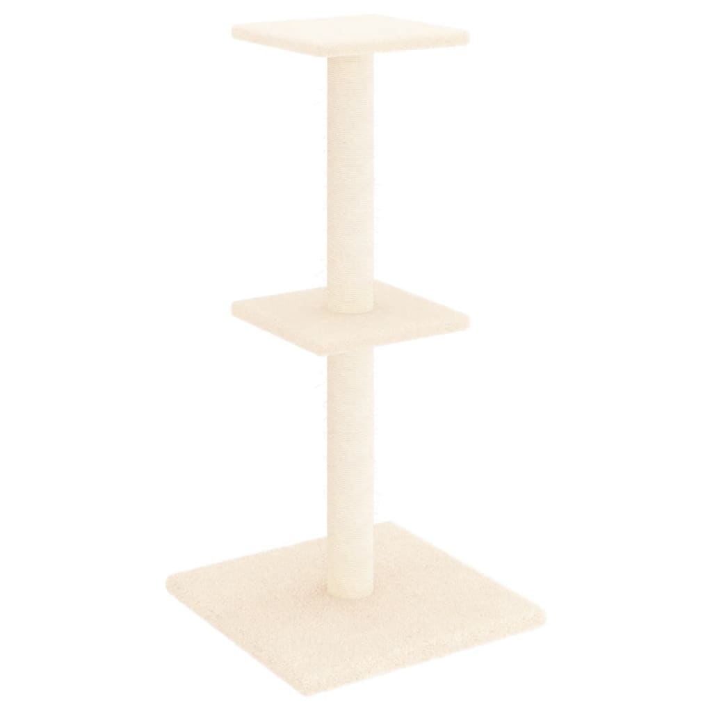 Škrabadlo pro kočky se sisalovými sloupky krémové 73 cm