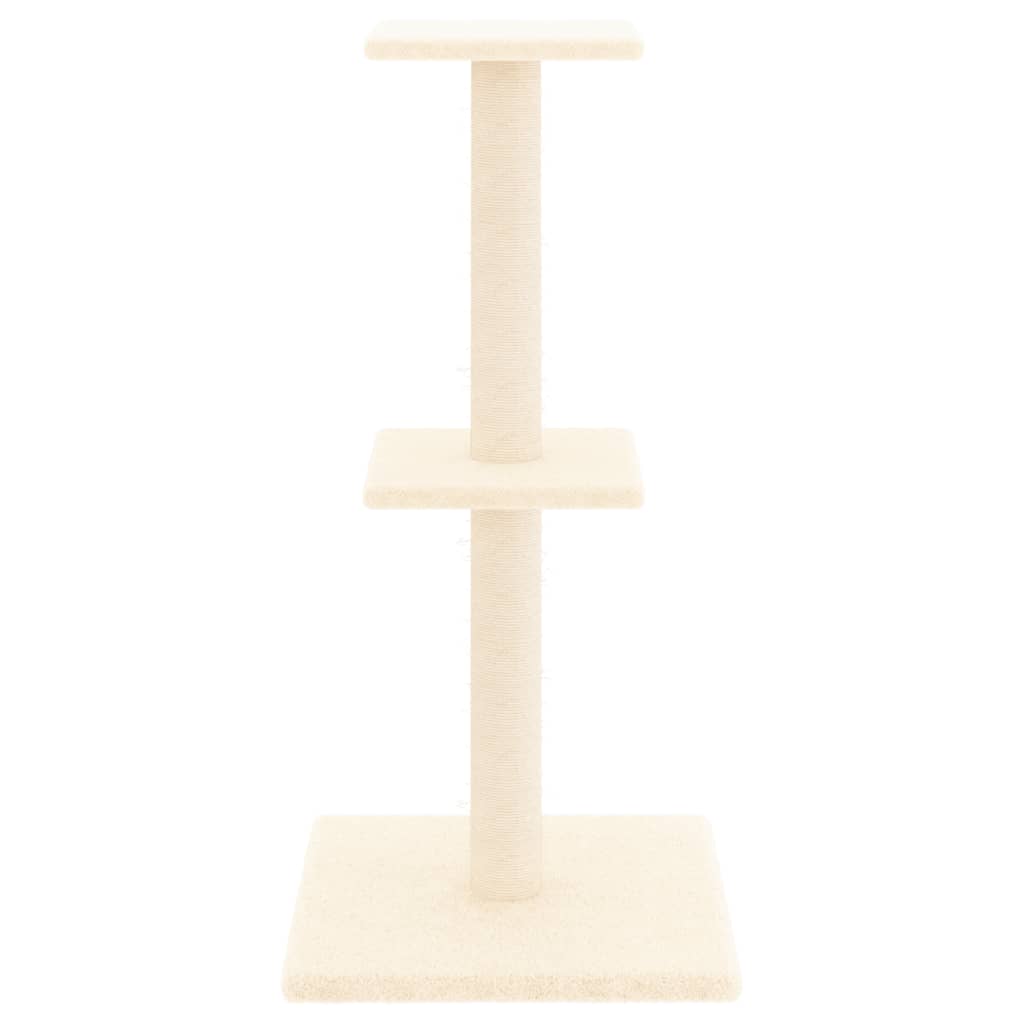 Škrabadlo pro kočky se sisalovými sloupky krémové 73 cm