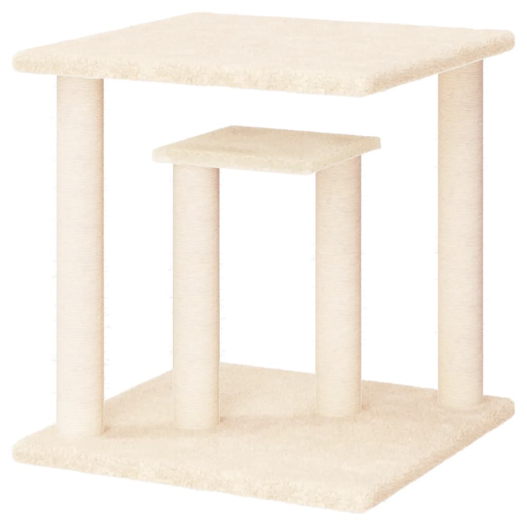 Škrabadlo pro kočky s plošinami krémové 50 cm