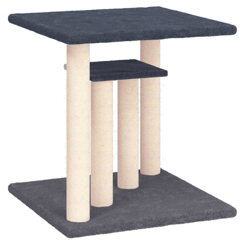 Škrabadlo pro kočky s plošinami tmavě šedé 50 cm