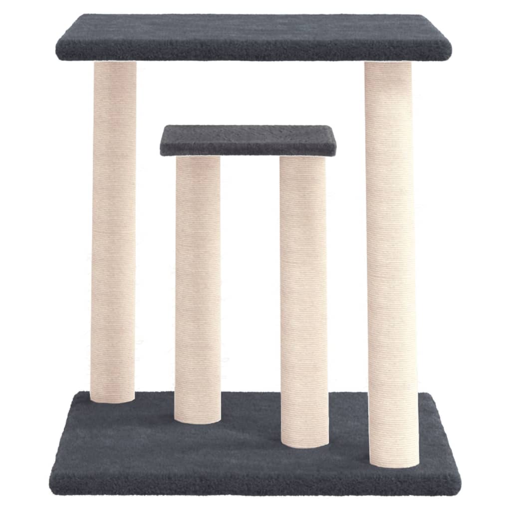 Škrabadlo pro kočky s plošinami tmavě šedé 50 cm
