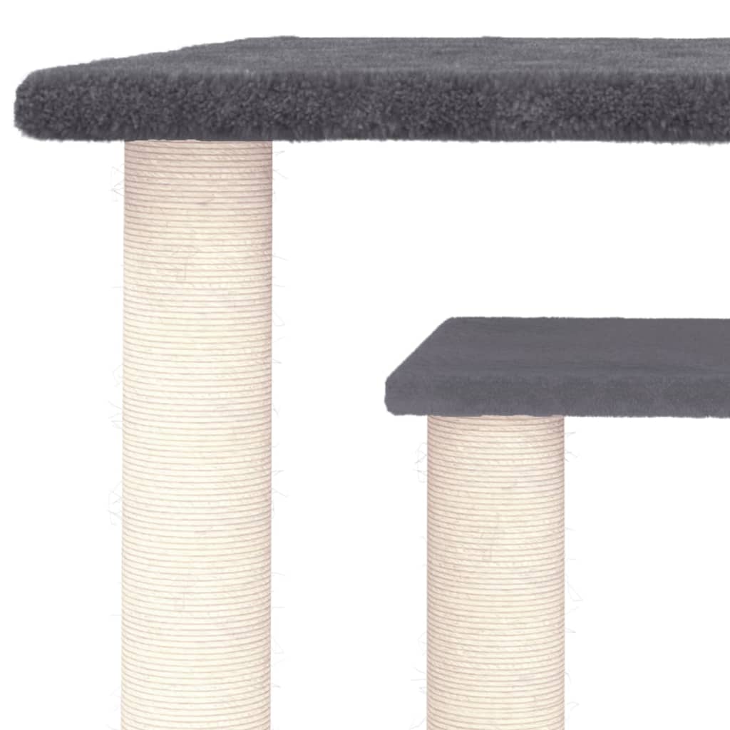 Škrabadlo pro kočky s plošinami tmavě šedé 50 cm