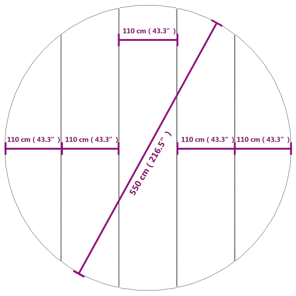 Podložka pod bazén světle šedá Ø550 cm polyesterová geotextilie