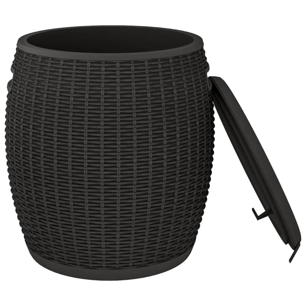 Zahradní úložný box 4 v 1 černý polypropylen