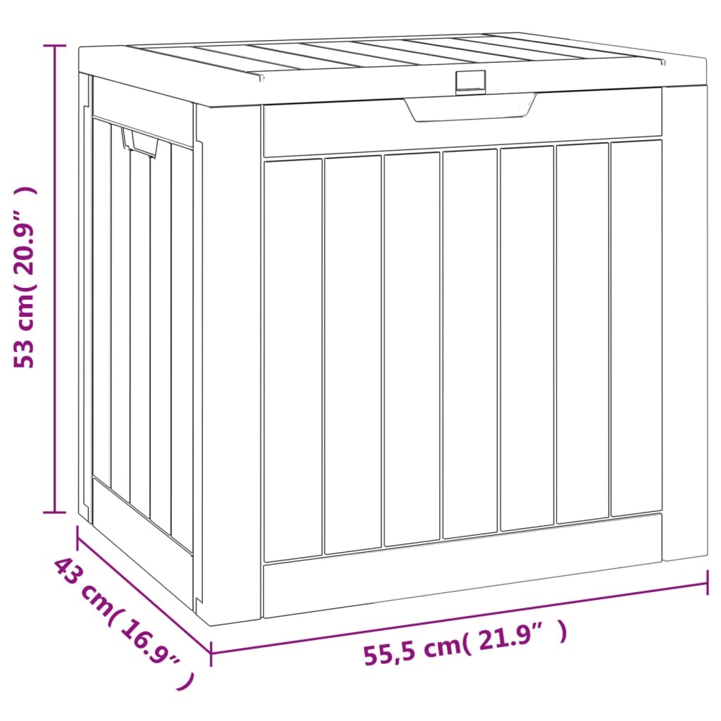 Zahradní úložný box šedý 55,5 x 43 x 53 cm polypropylen