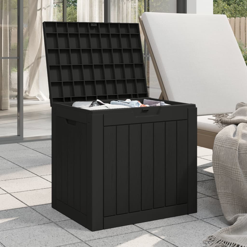 Zahradní úložný box černý 55,5 x 43 x 53 cm polypropylen